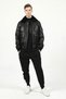 Men's Montreal Jumbo Collar Fur Genuine Leather Coat Black - 2