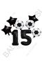 Star Number Football Ball Patterned Foil Balloon Set Age 15