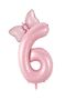 Pink Number Bow Foil Balloon Set Age 6