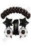 Bal10 Black Number Soccer Ball Star Foil and Dotted Balloon Set Age 1
