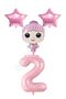 Pink Number and Star Foil Balloon Set for 2 Year Old Baby