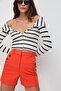 Off-shoulder Zippered Blouse - 4