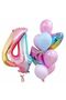 Rainbow Balloon Colorful Age Balloon Numeral Concept Age 4