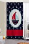 Sail Anchor Patterned Double-Winged Children's Room Drapery Curtain