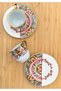 Kütahya Two Patterned, Double Patterned Rosa Series Porcelain Coffee Cup Set for 2 Persons - 2