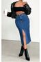 Blue Skirt Blue Turtle 2024 Current Fashion Denim Skirt - 4