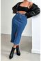Blue Skirt Blue Turtle 2024 Current Fashion Denim Skirt - 6