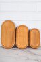 3-Piece Natural Wooden Presentation Tray Set Stand Set Serving Set Snacks Breakfast Bowl