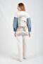 Hatunatila Denim Detailed Patterned Long Sweater Cardigan - 1180-11 - 5