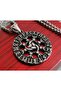 Gothic Style Stainless Steel Celtic Knot Viking Necklace with Embossed Rune Letter