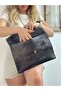 100% Genuine Leather Handmade Brown Gold Patterned Envelope Handbag Leather Portfolio Leather Clutch - 6