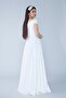 Boat Neck Double-Breasted Low Shoulder Woven Drapey Fabric Maxi-Length Special Occasion & Graduation & Evening Dress - 4