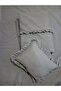 Grey ruffle comforter cushion set for 60*120 crib