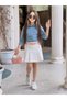 Girl's 3 Piece Shorts Skirt and Denim Shirt Set - 3