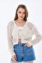 HOLE SCURVED KNITWEAR CROP CARDIGAN - 3