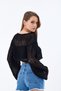 WOMEN'S KNITWEAR BELLY HOLE CROP SWEATER BOLERO BLUZ BOAT NECK - 7