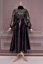 Asm2537 Model Satin Evening Dress - Belted and Gold