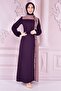 Purple Button Detailed Asm2460 Model Dress