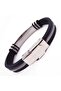 Name Written Rubber Steel Men's Bracelet Imprint White Model - 3