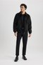 Slim Fit Slim Fit Shirt Collar Pocket Faux Fur Suede Lined Coat A3869Ax23Wn - 5