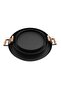 3 Piece Black(45,37,30) Black Metal Tray with Wooden Handle Tea Tray Presentation Tray Set - 2