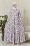 Gypsy Viscose Dress - Layered Skirt, Floral Patterned Hijab Mother Dress and Prayer Dress