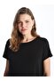 New Black Crew Neck Plain Short Sleeve Maternity Dress - 3