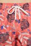 Men's Orange Standard Fit Regular Cut Pocketed Quick Drying Patterned Swim Shorts - 5