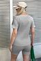 Women's Gray Crew Neck Shorts Double Suit ALC-X11543 - 3