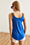 Cobalt Blue Asymmetrical Viscose Blouse - Ethnic Strap BLZ- 19002703 - 6