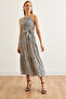 Women's Wave Black Halter Neck Belted Woven Viscon Dress Elb- 19001548 - 5