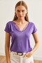 Women's Plum Neck Lace Loose Viscose Blouse Blz- 19000873 - 3