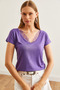 Women's Plum Neck Lace Loose Viscose Blouse Blz- 19000873 - 5