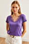 Women's Plum Neck Lace Loose Viscose Blouse Blz- 19000873 - 2