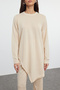 Cream Asymmetric Cut Summer Sweat-Free Travel Suit Knitted Bottom-Top Suit Tctaw25Us00062 - 3