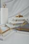 Marble Dowry Set of 4 Gold Napkin Holder & Presentation Holder & Roll Napkin Holder & Tray, Metal Profile Leg - 2