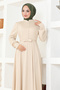 Stone Color Button Detail Dress DVL266 - 4