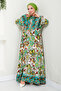 Green Buttoned Dress - MDP7113
