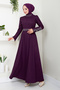 Plum Stone Detailed Evening Dress - ASN174 - 2