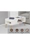 Modern White Marble Coffee Table with Storage Shelf - Durable, Stylish, Space-Saving - 3