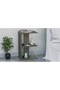 E-Shape Nightstand with 3 Open Shelves - Lava Grey, Easy Assembly, Lightweight - 2