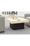 Modern Square Coffee Table – Natural Oak & Black, Durable, Space-Saving, Easy to Maintain - 4