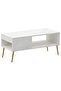 Modern White Marble Coffee Table with Storage Shelf - Durable, Stylish, Space-Saving