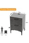 Modern End Table w/ USB Ports, Soft-Close Drawers, Easy Assembly - Anthracite Metal - 5