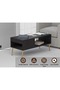Modern Black Coffee Table w/ USB Port & Storage - Ideal for Living Room, Study, Office - 3