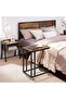 VASAGLE Industrial Mobile Side Table, Rustic Brown, Steel Frame, Large Top, 4 Wheels, ULNT50X - 3