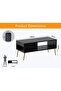 Modern Black Coffee Table w/ USB Port & Storage - Ideal for Living Room, Study, Office - 5