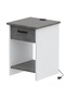 Modern Nightstand with USB Ports, Drawer, Open Shelves - Anthracite/White, Easy Assembly