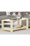 Modern Coffee Table with 2-Tier Storage & USB Port - Natural Davos Oak - 3
