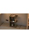 E-Shape Night Stand with USB Ports & 3 Shelves - Lava Grey, Easy Assembly, Lightweight - 3